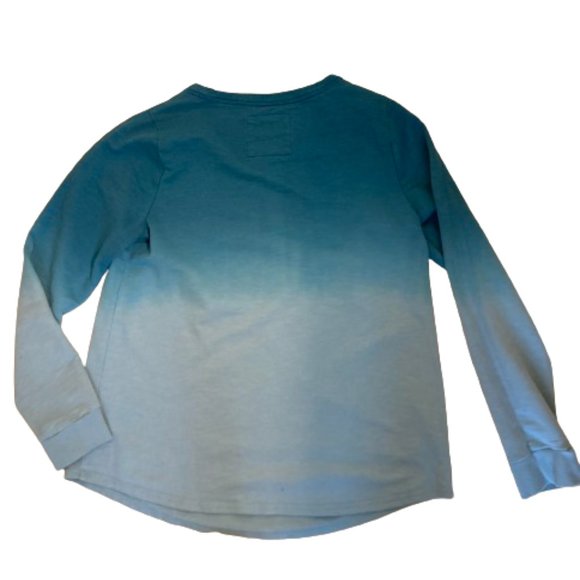 Sonoma Women's Color Fade Tie Dye Long Sleeve Sweatshirt, Cozy, Teal, sz Medium - Picture 5 of 5